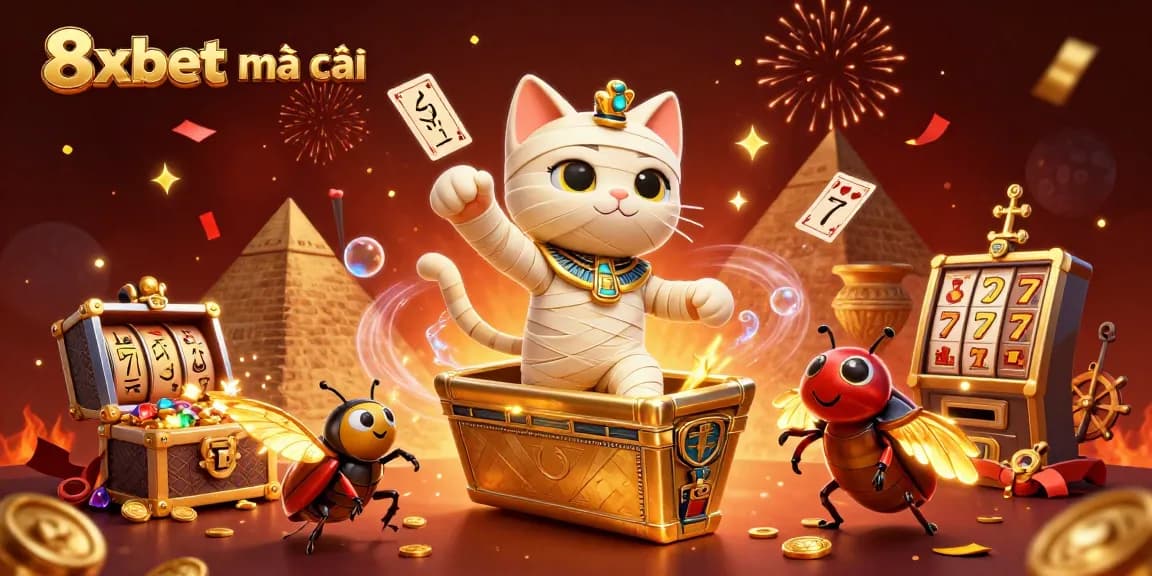 Engage with 8xbet nhà cái, where an Egyptian mummy cat leads the thrill of casino adventures.