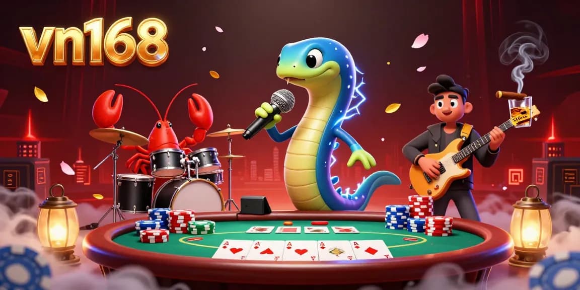 Experience the thrill of vn168 in a vibrant underwater casino with unique characters and elements.