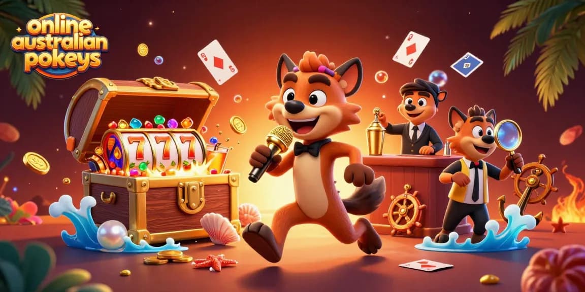 Experience thrilling online australian pokies fun with hyenas in a vibrant casino scene.