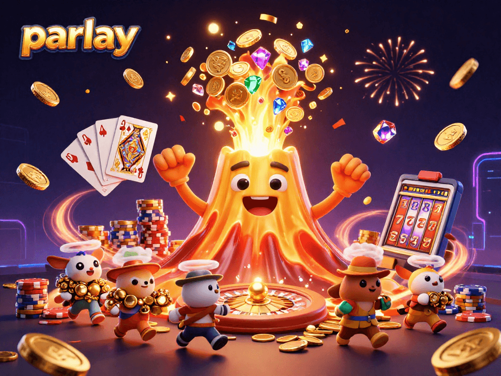 Engage in thrilling parlay betting with vibrant casino-themed 3D illustration.