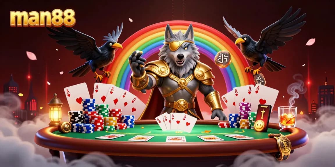 Experience thrilling gameplay with man88 in a vibrant casino-themed 3D scene filled with rich detail.