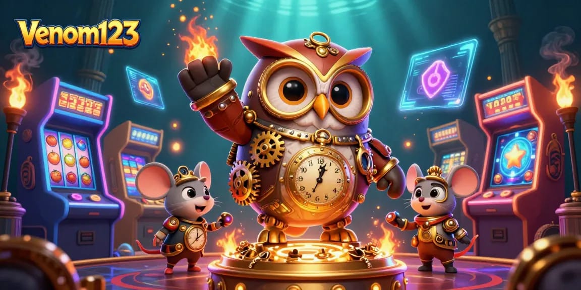 Jelajahi pengalaman bermain slot online di venom123 dengan desain kasino kreatif dan menyenangkan.