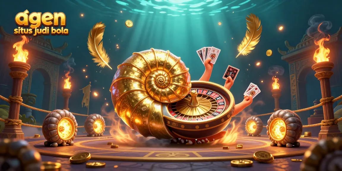 Place bets at agen situs judi bola with an ancient nautilus featuring a roulette wheel.