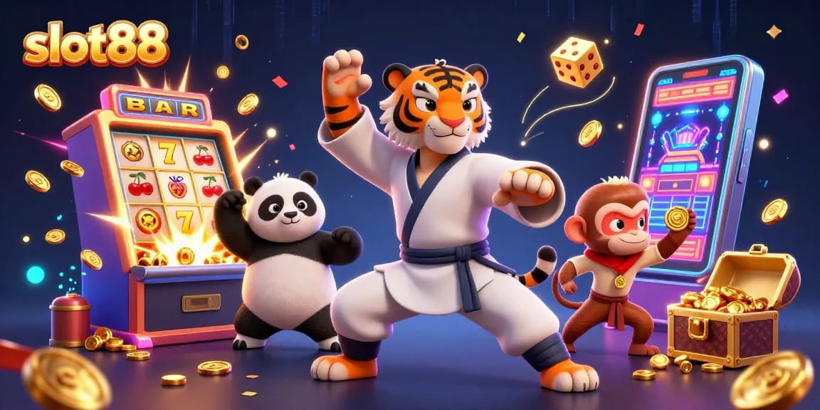 Bermain slot88 dengan menyenangkan bersama karakter lucu di mesin slot yang mengeluarkan koin emas