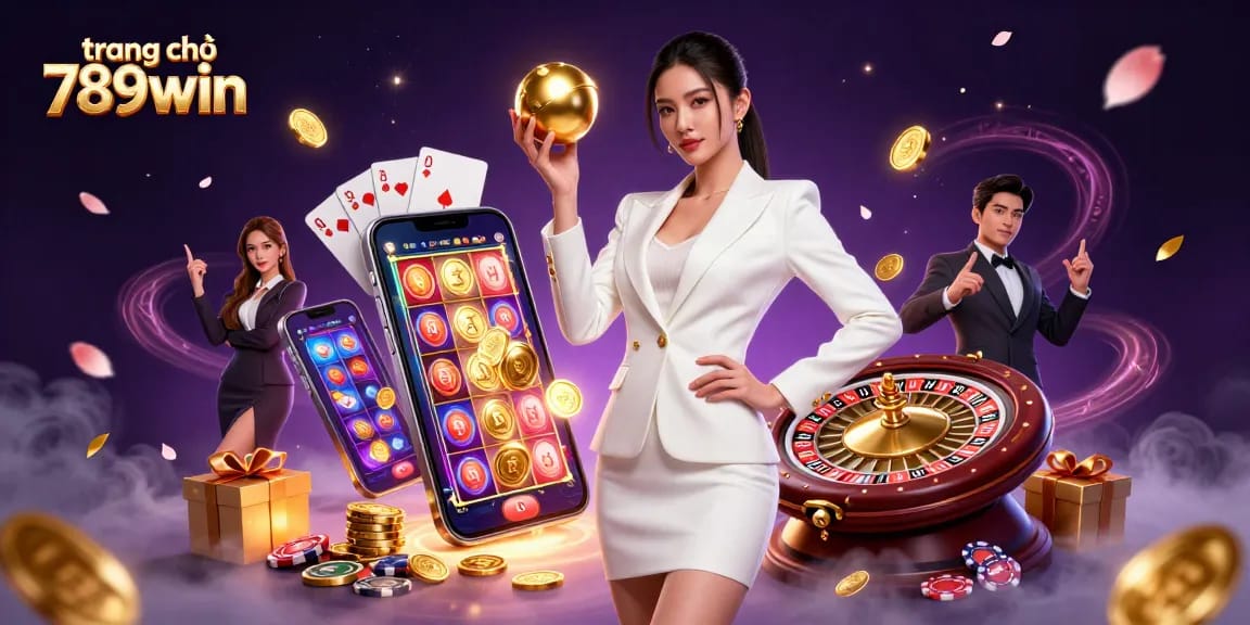 Experience winning thrills on trang chủ 789win with vibrant casino gaming elements in this rich 3D illustration.