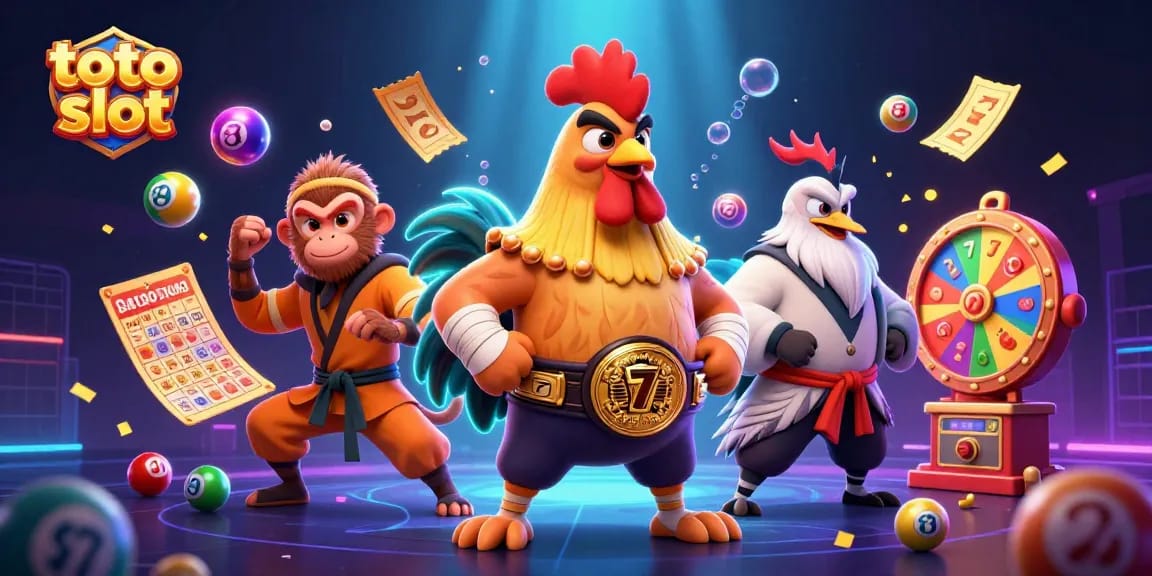 Engage in exciting toto slot gaming with vibrant characters and dynamic gaming elements.
