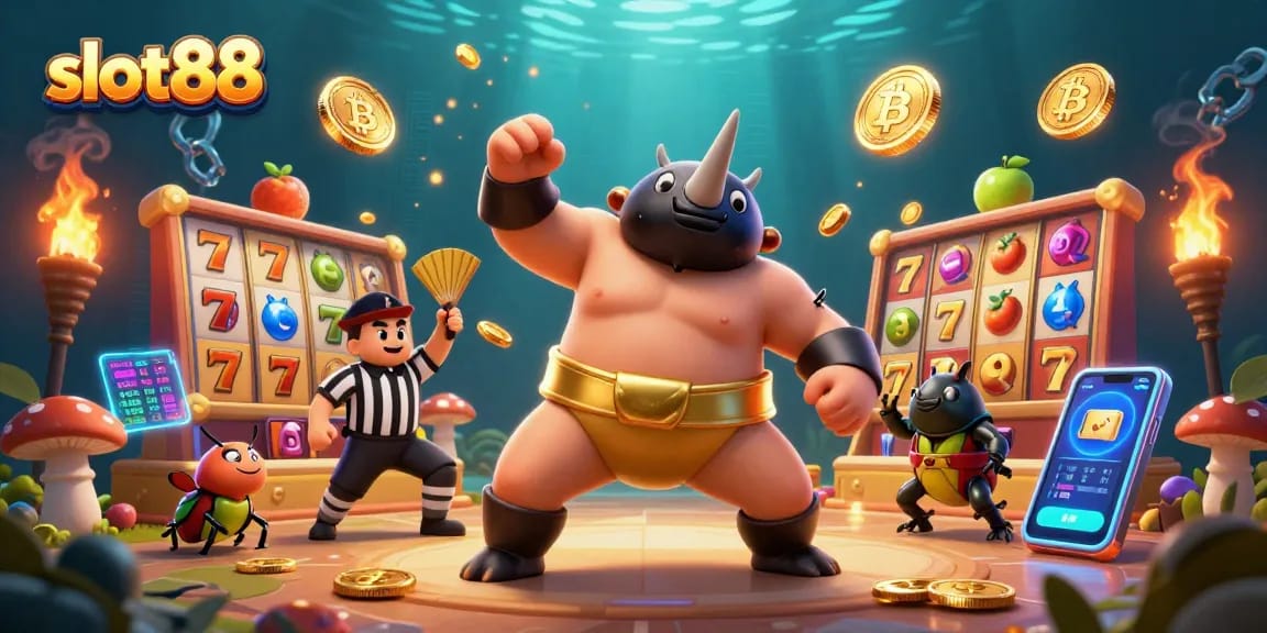 Win big with slot88's vibrant gaming scene, showcasing thrilling slot action and jackpot excitement.