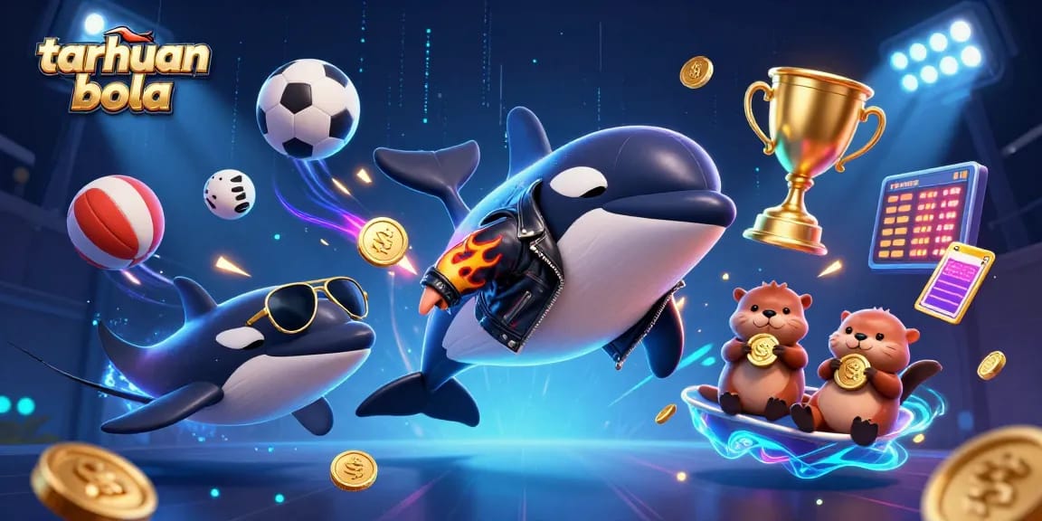 Taruhan bola dengan orca dalam jaket pemotor, stingray, dan keluarga berang-berang.