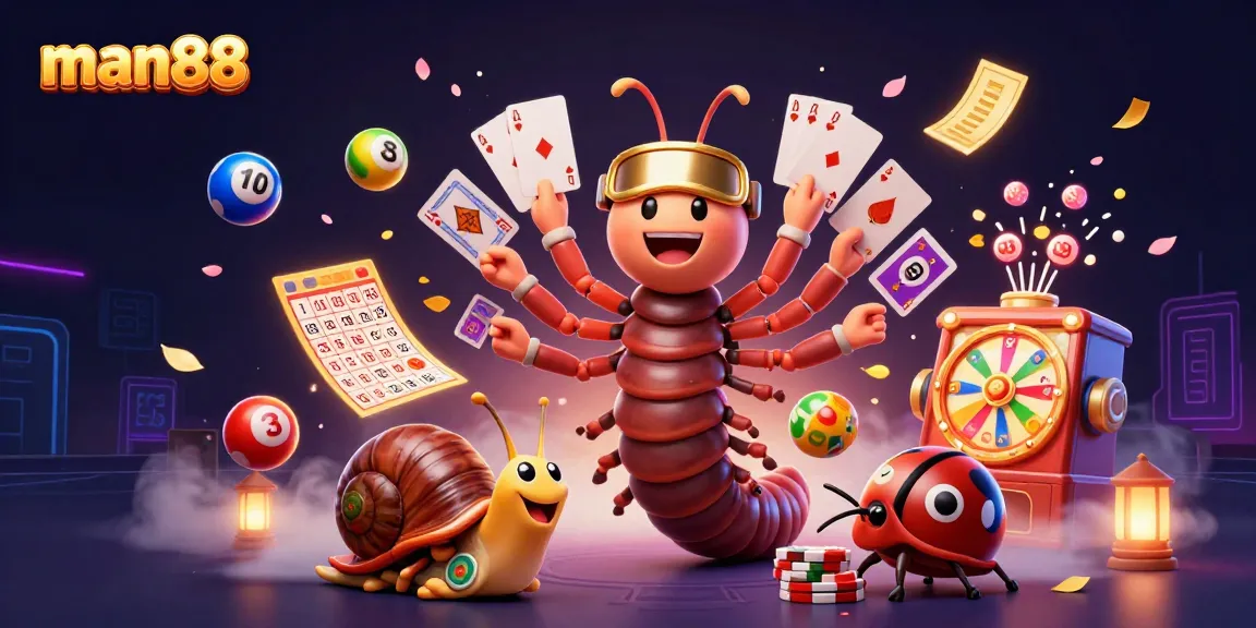 Engage with man88's vibrant 3D illustration featuring a cartoon dealer and high-roller in an exciting casino atmosphere.