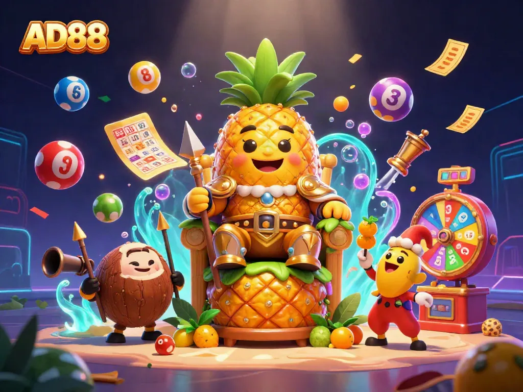 Engage in exciting gameplay at AD88 with vibrant casino elements and characters in a colorful scene.