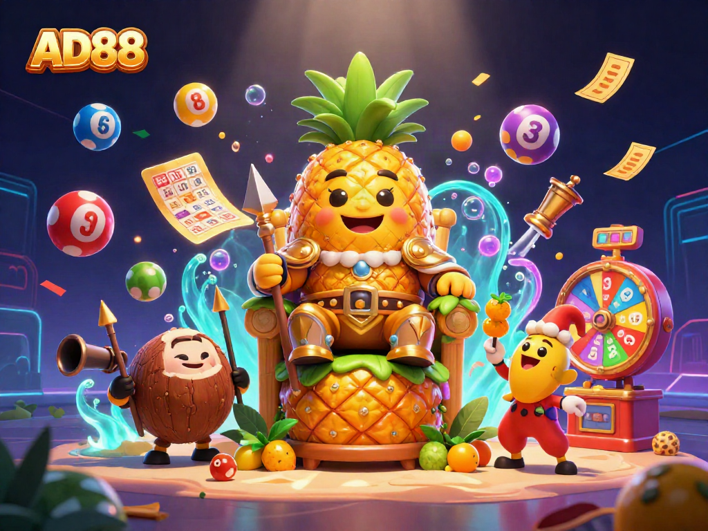 Engage in exciting gameplay at AD88 with vibrant casino elements and characters in a colorful scene.