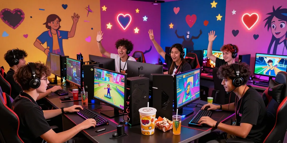 Exciting scene of players enjoying a gay ecchi game in a vibrant digital environment.