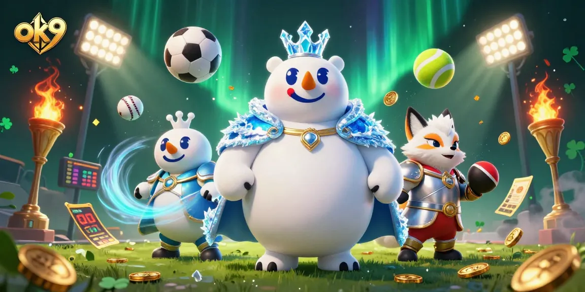 Engage with the exciting world of ok9 betting as the ice king and snow fox celebrate top sports trophies amidst swirling action.