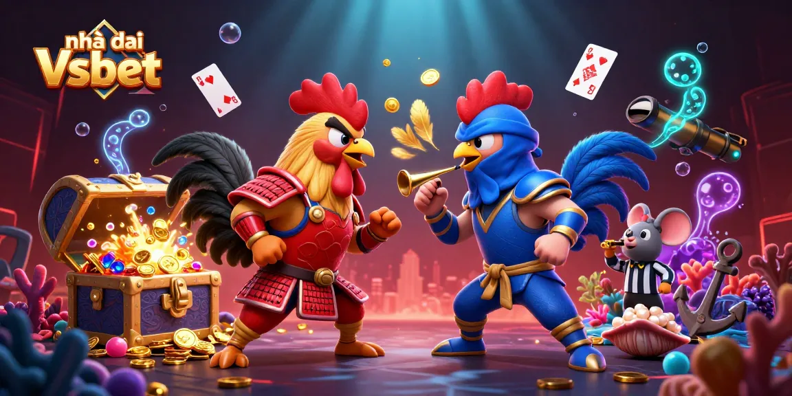 Engage with thrilling cockfighting action at Nhà cái Vsbet, featuring intense rooster standoffs.