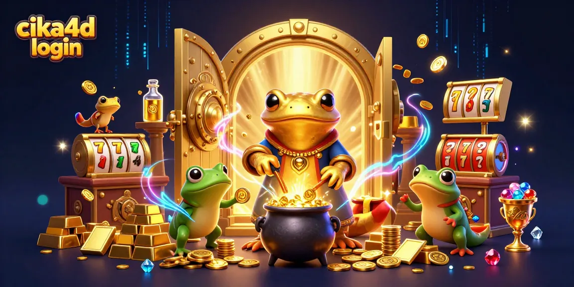 Experience the excitement of cika4d login with an enchanted scene of gold and slots.