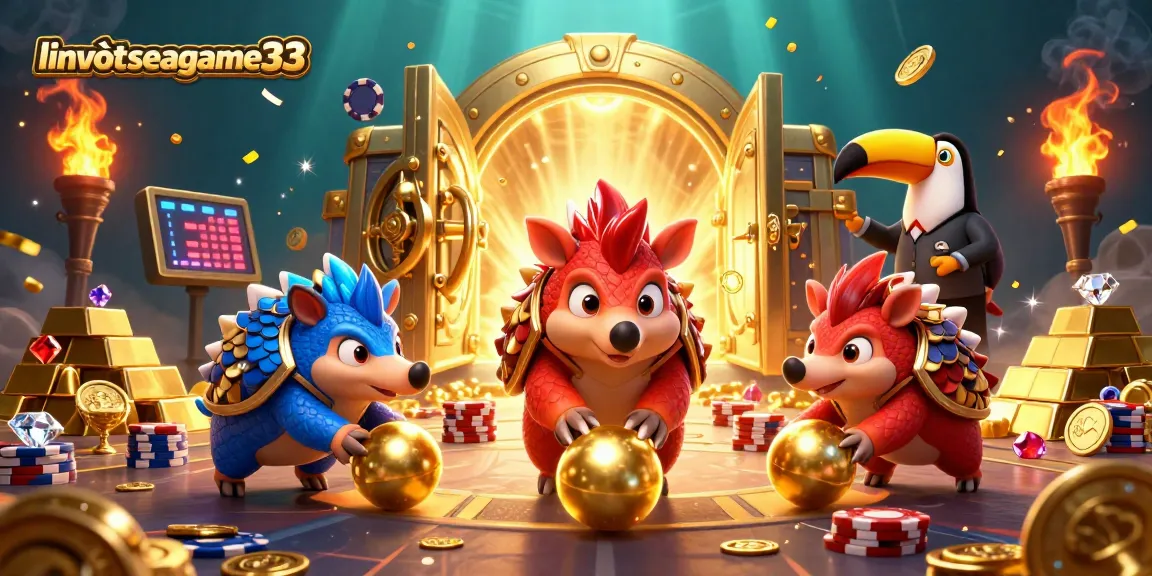 Engage with linh vật SEA Games 33 in this dynamic digital illustration showcasing vibrant casino elements and excitement.