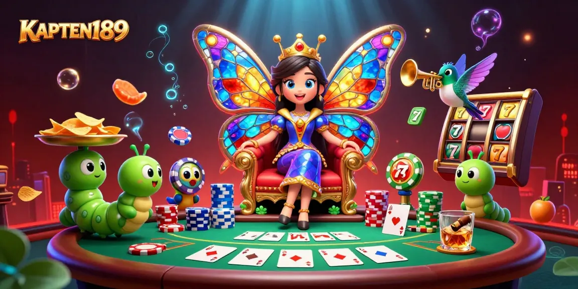 KAPTEN189 bermain slot online dengan suasana kasino yang hidup dan penuh warna.