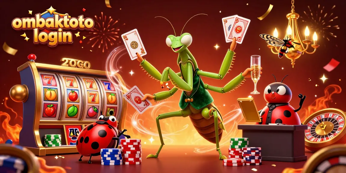 Engage in casino excitement with ombaktoto login featuring vibrant slot reels and lively characters.