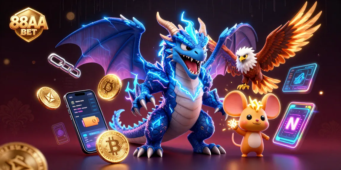 Engage with the thrilling world of 88AA BET, featuring dynamic casino elements and vibrant characters.