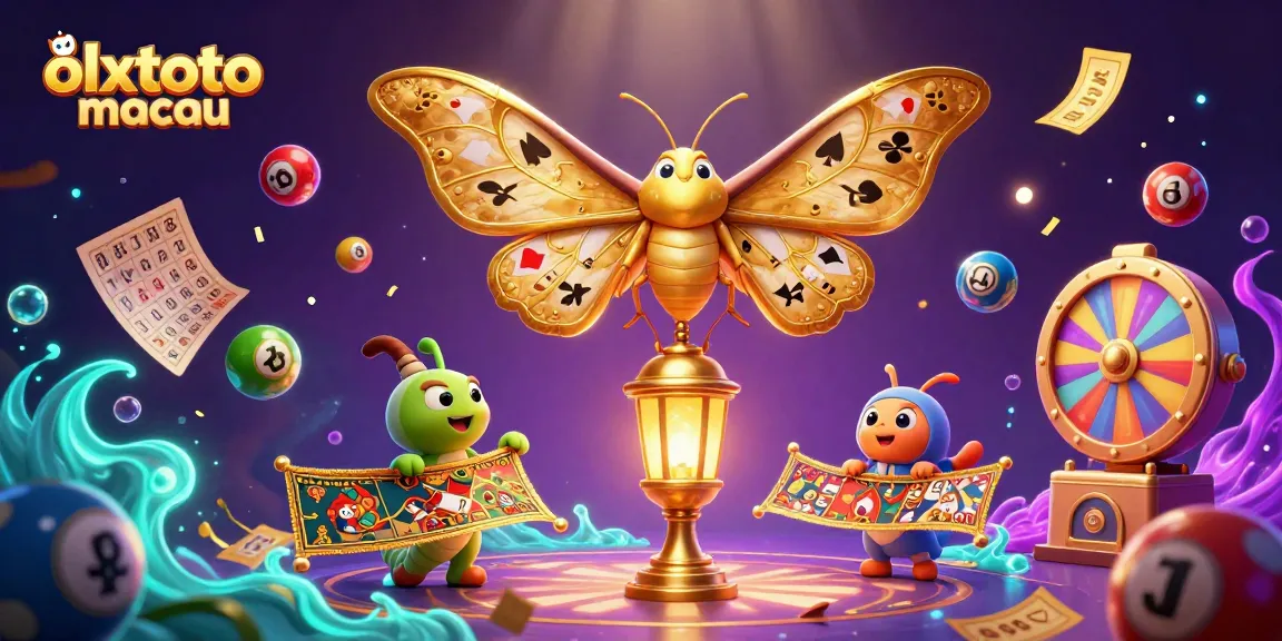 Menang di olxtoto macau dengan ilustrasi kasino megah penuh warna dan efek menarik.