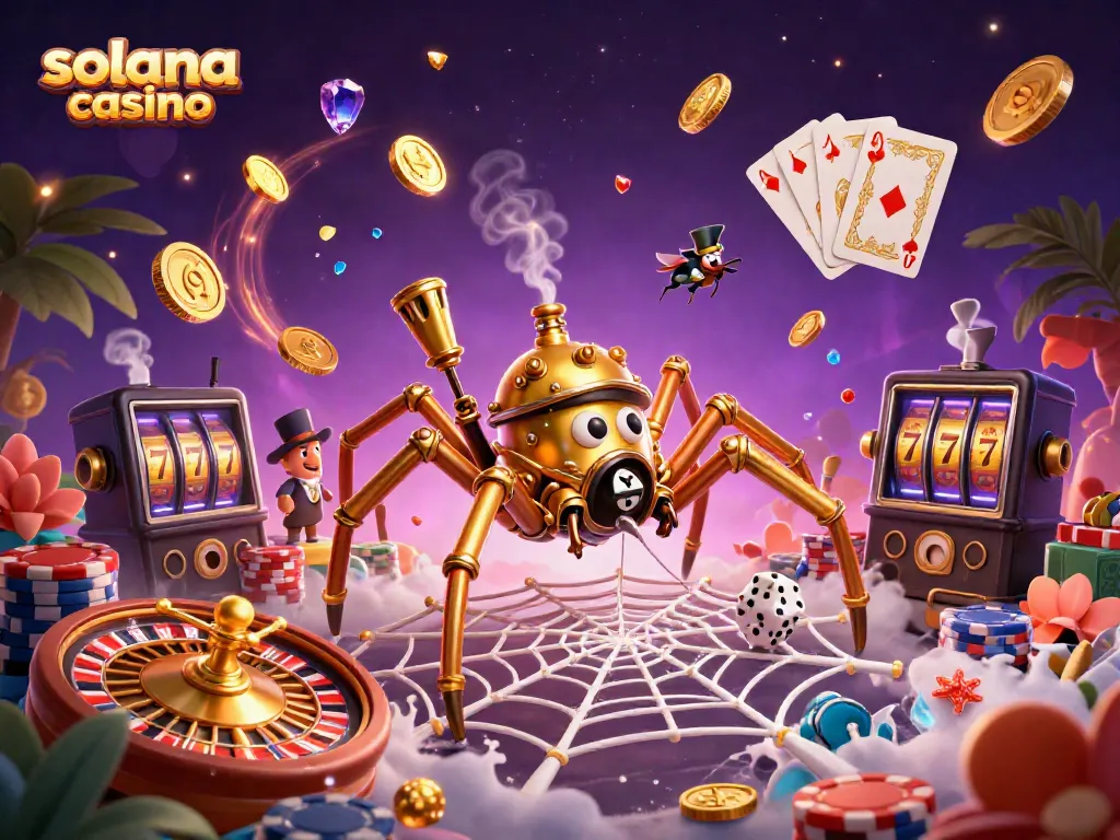 Experience a thrilling solana casino scene with dynamic characters and game elements.