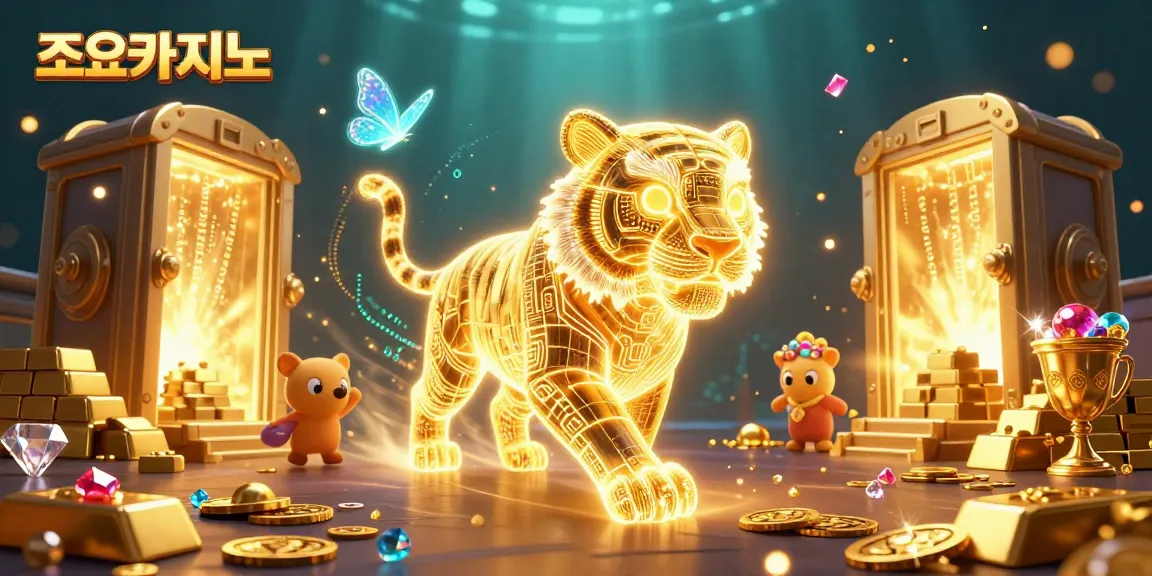 Experience exciting games at 조이카지노 with a dazzling digital casino scene featuring rich visuals and vibrant elements.