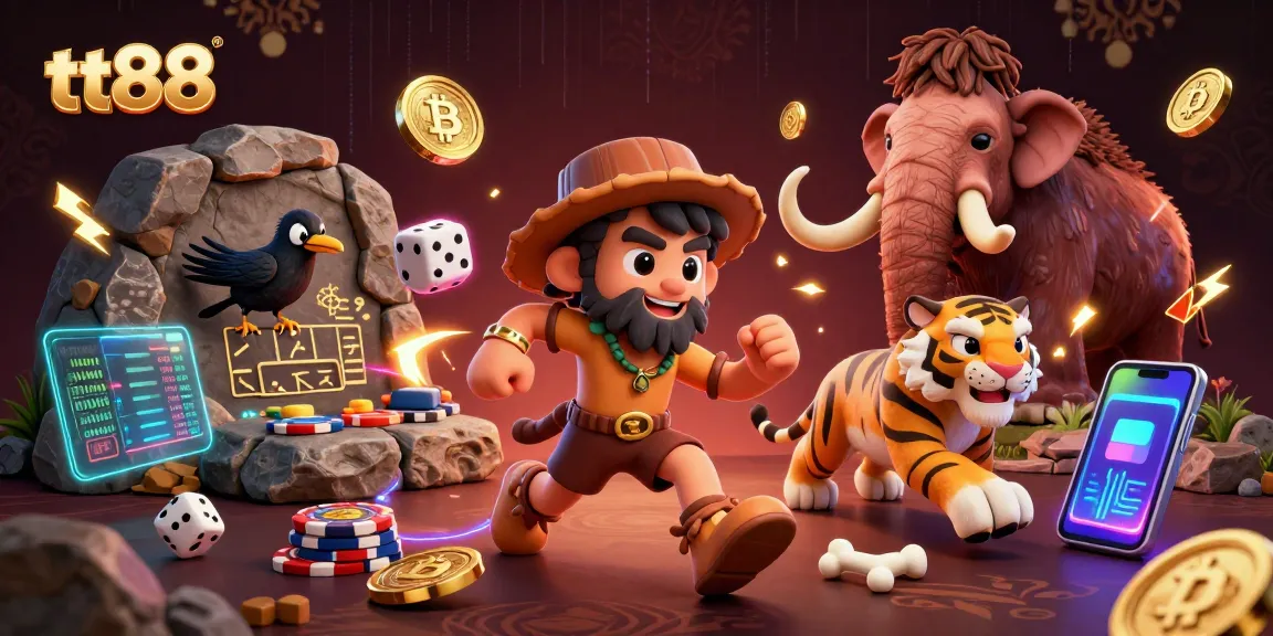 Experience thrilling casino adventures with tt88, featuring dynamic 3D characters and neon elements.