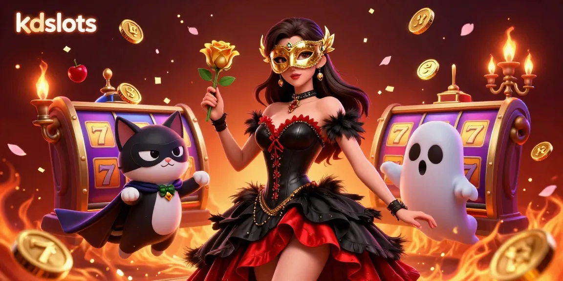 Kdslots presents a captivating slot game scene with dynamic characters celebrating wins amidst vibrant elements.