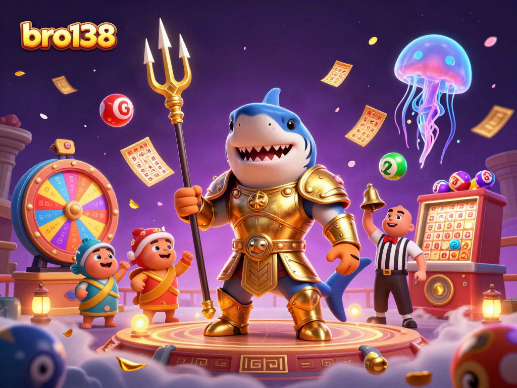 Experience the thrill of bro138 casino with an underwater showdown featuring a tiger shark and dynamic gaming elements.