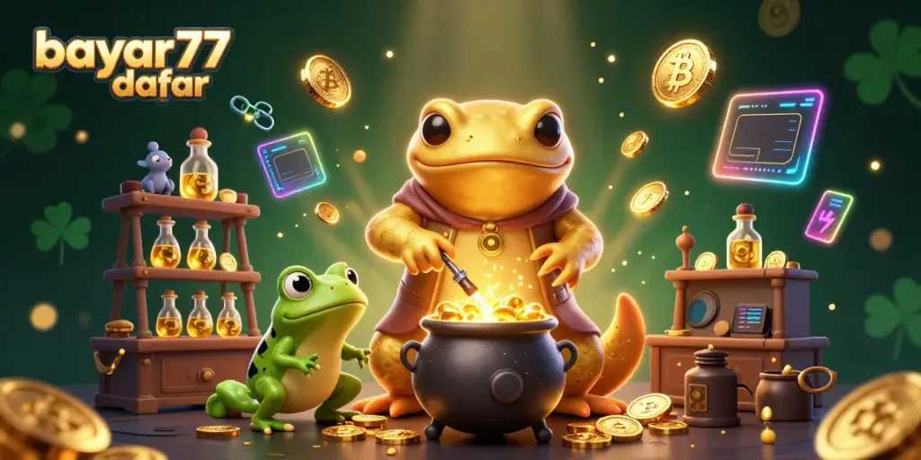 Experience seamless gameplay with bayar77 daftar amidst sparkling gold coins and alchemical wonders
