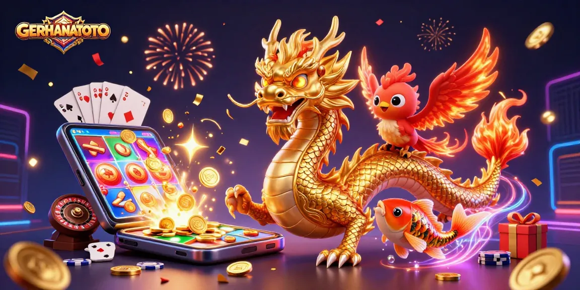 GERHANATOTO menghadirkan kemenangan dengan naga emas dan phoenix berapi, dalam dunia perjudian yang menarik.