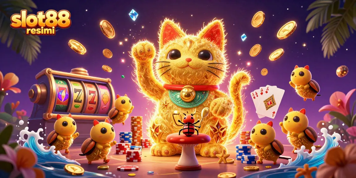 Raih kemenangan besar dengan slot88 resmi, tampilkan simbol keberuntungan dan jackpot di kasino.