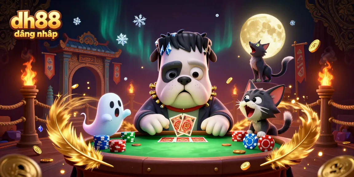 Engage in thrilling gameplay with dh88 đăng nhâp at a lively casino scene featuring animated characters and rich game elements.