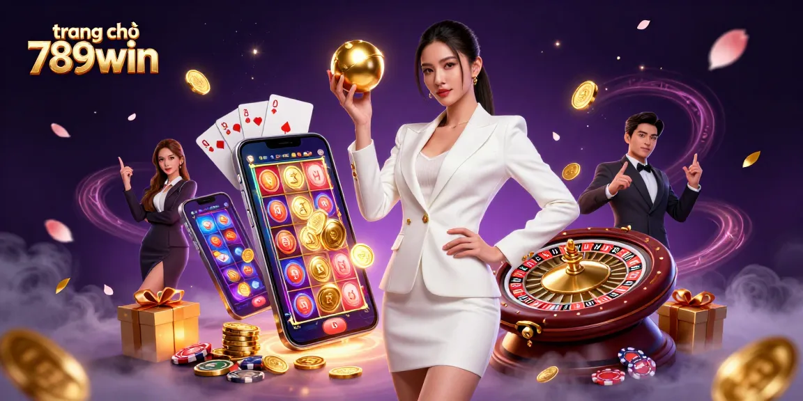 Experience winning thrills on trang chủ 789win with vibrant casino gaming elements in this rich 3D illustration.