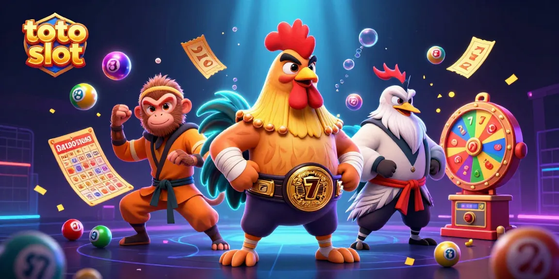 Engage in exciting toto slot gaming with vibrant characters and dynamic gaming elements.