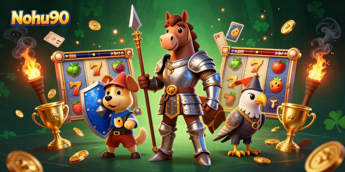Engage with Nohu90's thrilling slots gameplay featuring vibrant characters and dynamic actions.