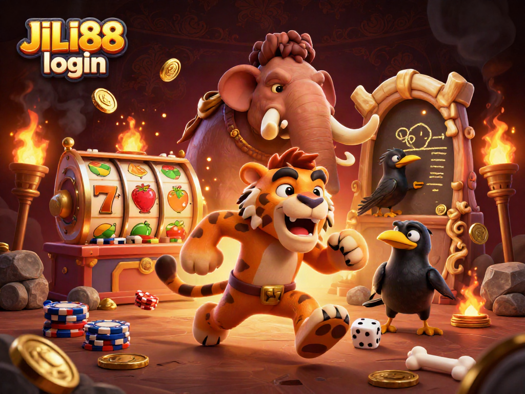 Experience the thrills of JILI88 login with playful slots and vibrant casino imagery.