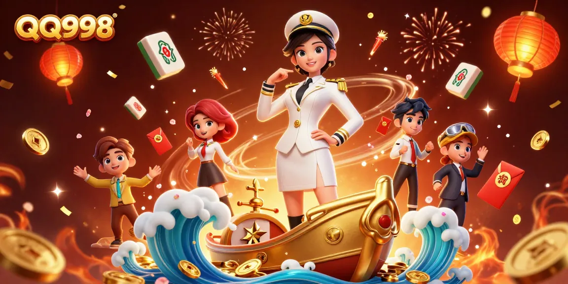 Experience vibrant gaming with QQ998 featuring elegant Asian woman and thrilling elements.
