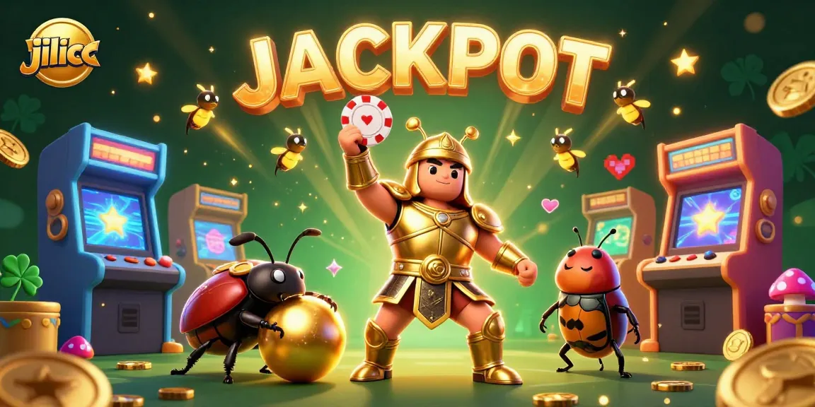 Experience the excitement of jilicc with on-screen wins as vibrant characters lift casino symbols high.