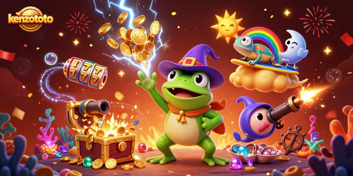 Experience the thrill of kenzototo with a magical 3D casino scene bursting with excitement and wealth.