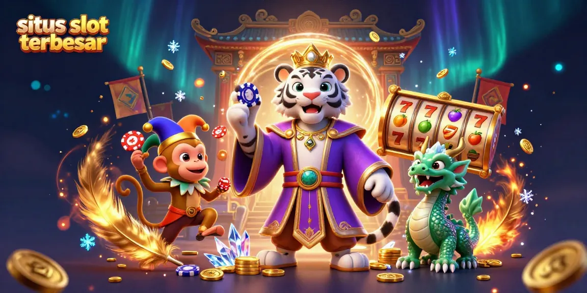 Gambang di situs slot terbesar dengan harimau putih yang megah dan koin emas berceceran.