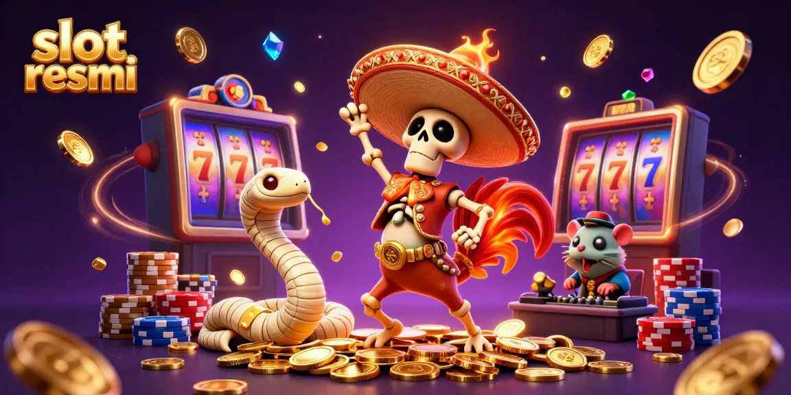 Kombinasi slot resmi dengan karakter kartun meriah dan simbol permainan yang menggembirakan