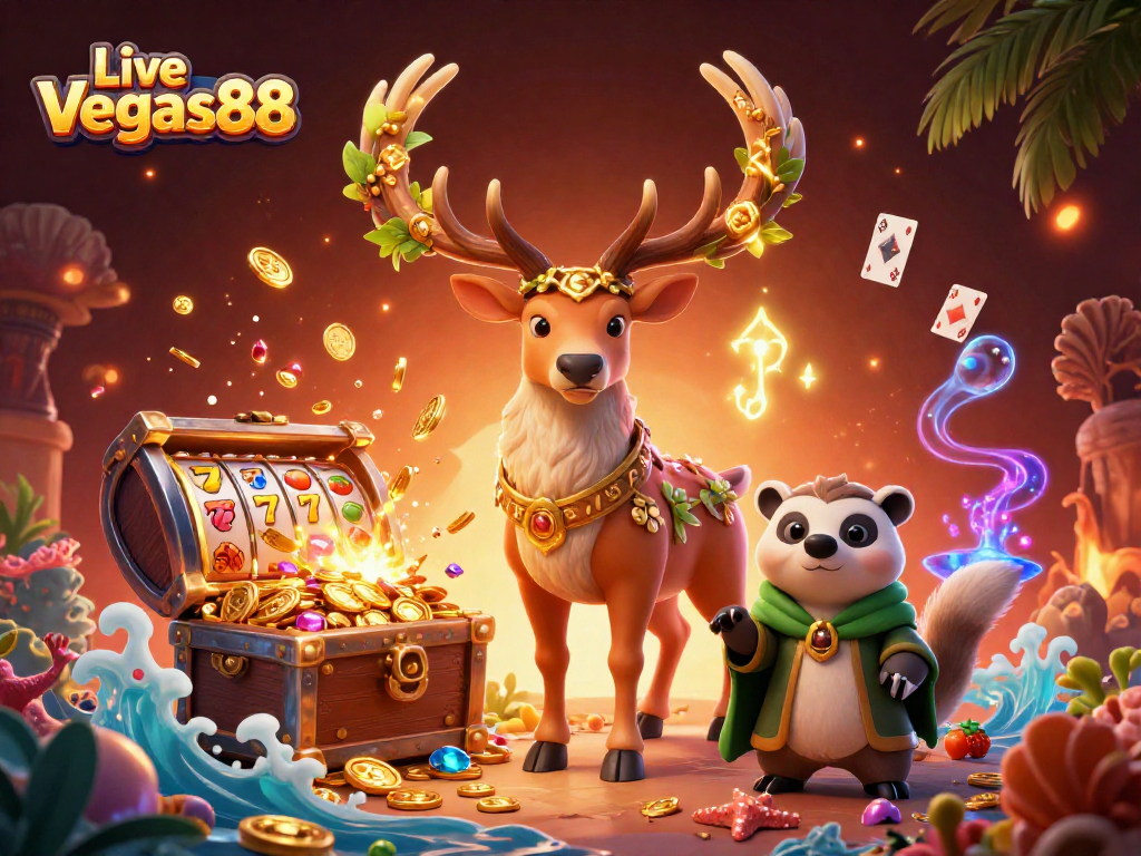 Experience winning thrills with Live Vegas88's vibrant casino scene packed with slot games and magic.