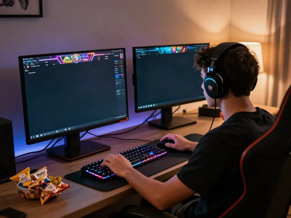 Pengalaman bermain Slot dengan antarmuka permainan online yang berwarna-warni dan suasana gaming yang nyaman.