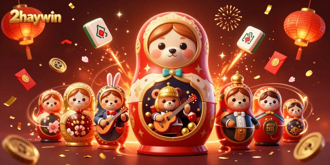 Engage with 2haywin’s vibrant casino world featuring a celebratory scene of colorful characters and dynamic gambling elements.