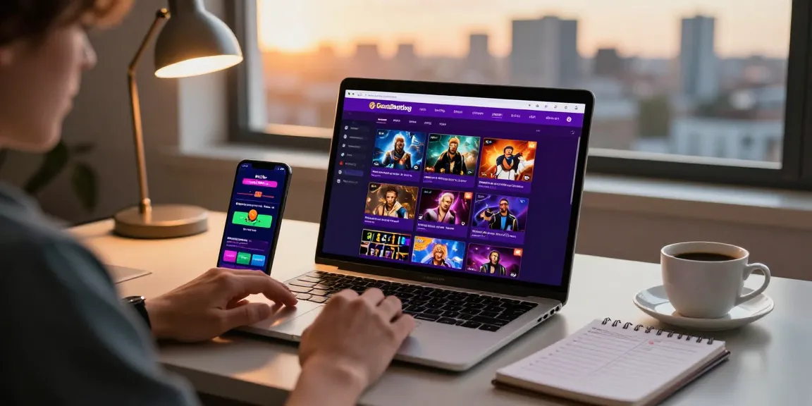 Engaging scene of a user placing bets on Grandbetting platform on a laptop in a cozy environment, showcasing excitement in online gambling.