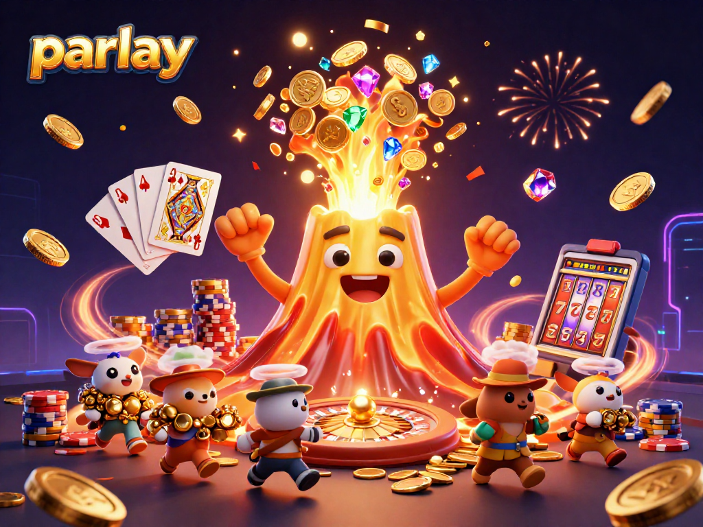 Engage in thrilling parlay betting with vibrant casino-themed 3D illustration.