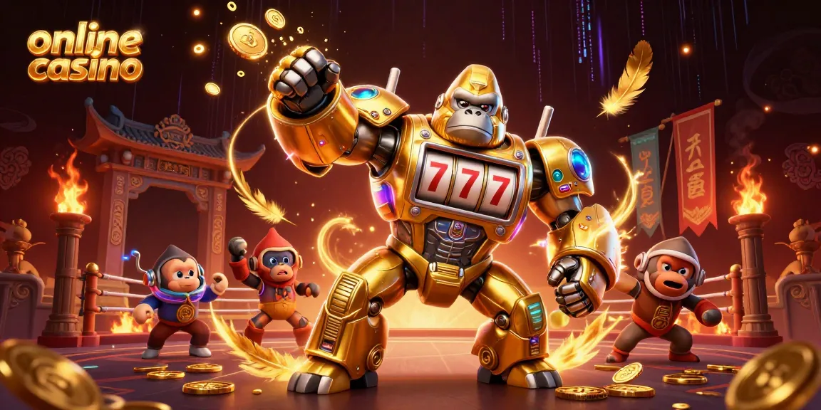 Catch the excitement at this online casino as the golden gorilla mech symbolizes winning big!