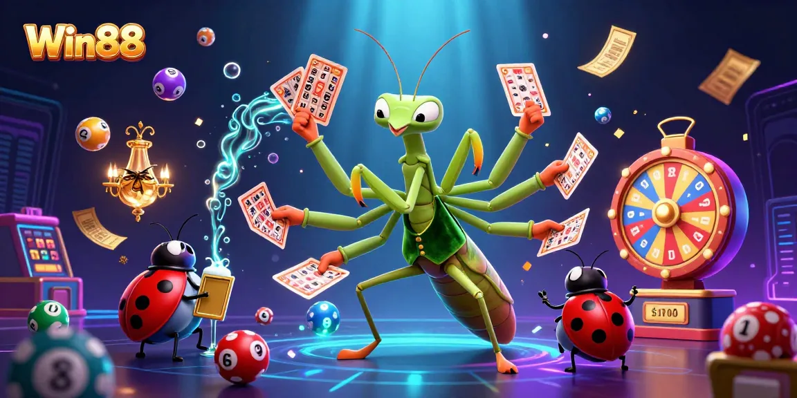 Win88 immerses players in a vibrant, 3D casino scene with thrilling lottery elements.