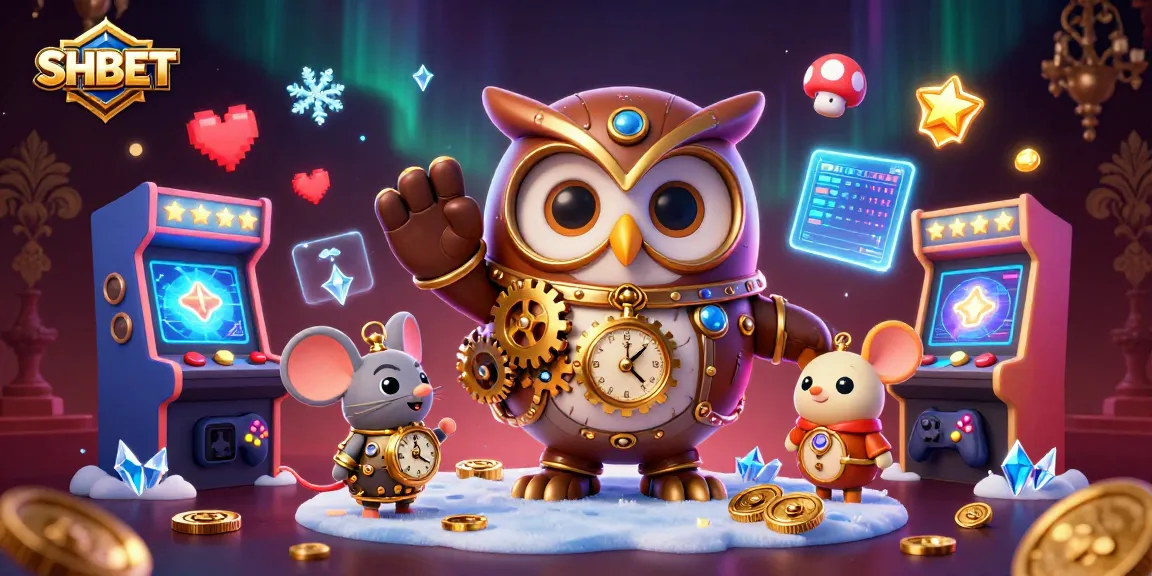 Engage with SHBET's lively casino atmosphere through an adventurous, steampunk owl and mouse.